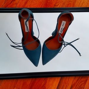 Steve Madden teal block heels in size 7.5 (m)